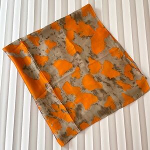 Scarf, Beige Orange Scarf, Large Silk Summer Shawl, Soft Wrap, Women Accessories